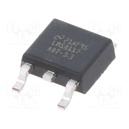 1 pcs x TEXAS INSTRUMENTS - LMS8117ADT-3.3/NOPB - IC: voltage regulator, LDO,fixed, 3.3V, 1A, TO252, SMD, , ±3%