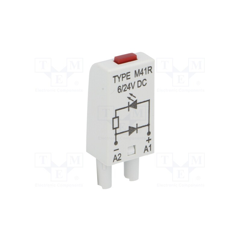 1 pcs x RELPOL - M41R - Module protecting, socket, Indication: LED, Colour: red