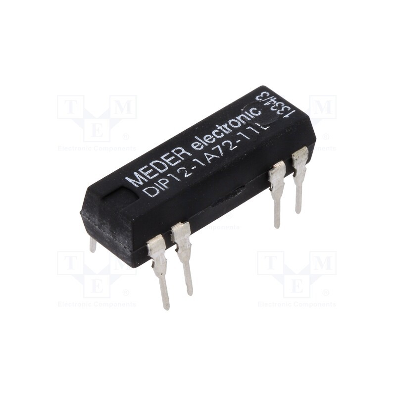 1 pcs x MEDER - DIP12-1A72-11L - Relay: reed switch, SPST-NO, Ucoil: 12VDC, 500mA, max.200VDC, 144mW