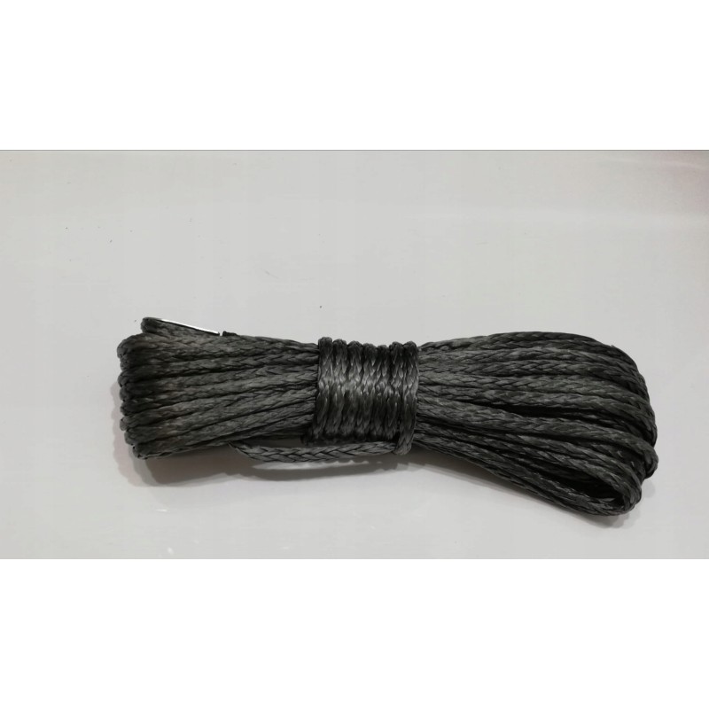 Synthetic rope for a winch, 5mm, 15m, gray