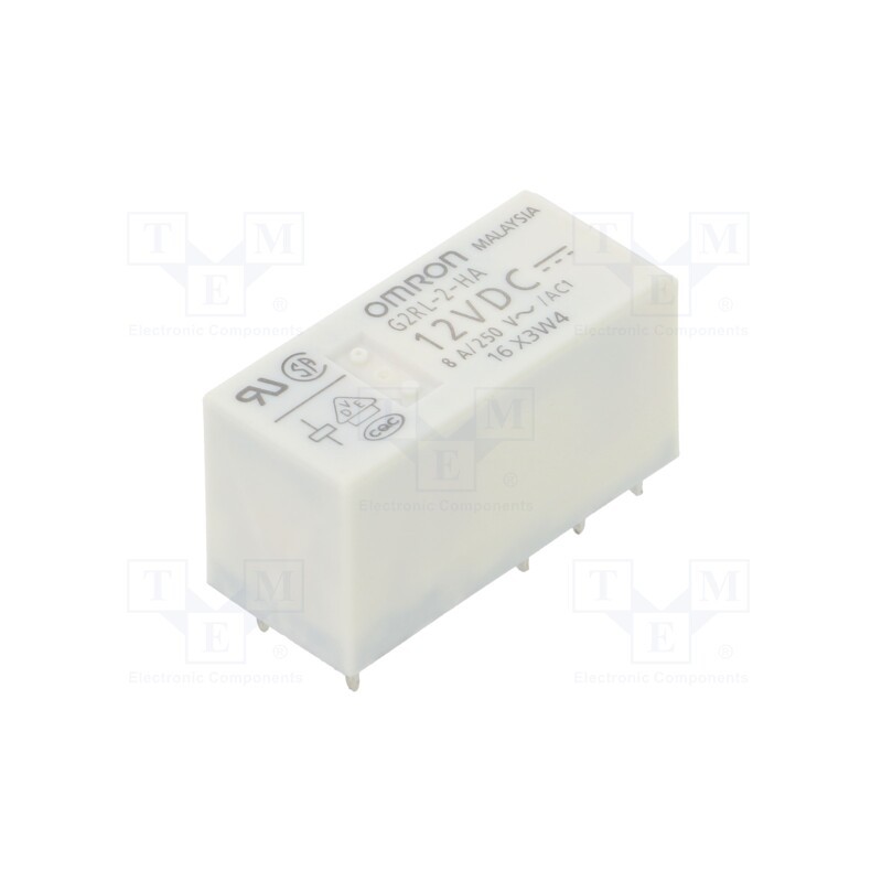 1 pcs x OMRON OCB - G2RL-2-HA-DC12 - Relay: electromagnetic, DPDT, Ucoil: 12VDC, Icontacts max: 8A, PCB