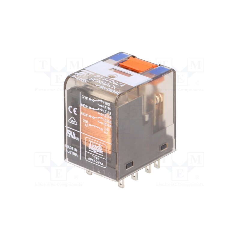 1 pcs x TE Connectivity - 6-1419111-1 - Relay: electromagnetic, 24VDC, industrial, Series: PT