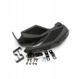 Handbars, hand guards, quad atv, black carbon with screws
