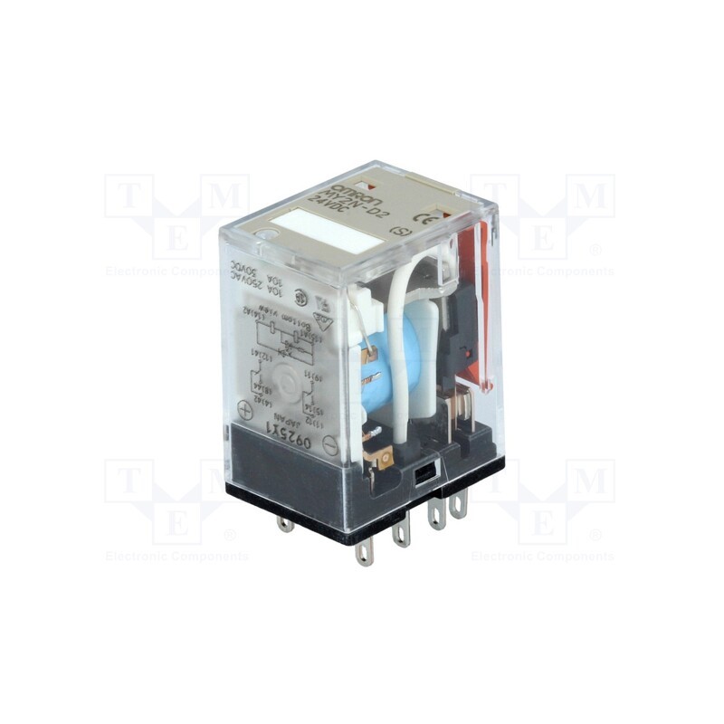 1 pcs x OMRON - MY2N-D2 24VDC (S) - Relay: electromagnetic, DPDT, Ucoil: 24VDC, Icontacts max: 10A