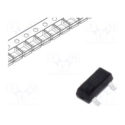 20 pcs x VISHAY - BAV99-E3-08 - Diode: switching, SMD, 70V, 0.15A, 6ns, SOT23, Ufmax: 1.25V, Ir: 50uA