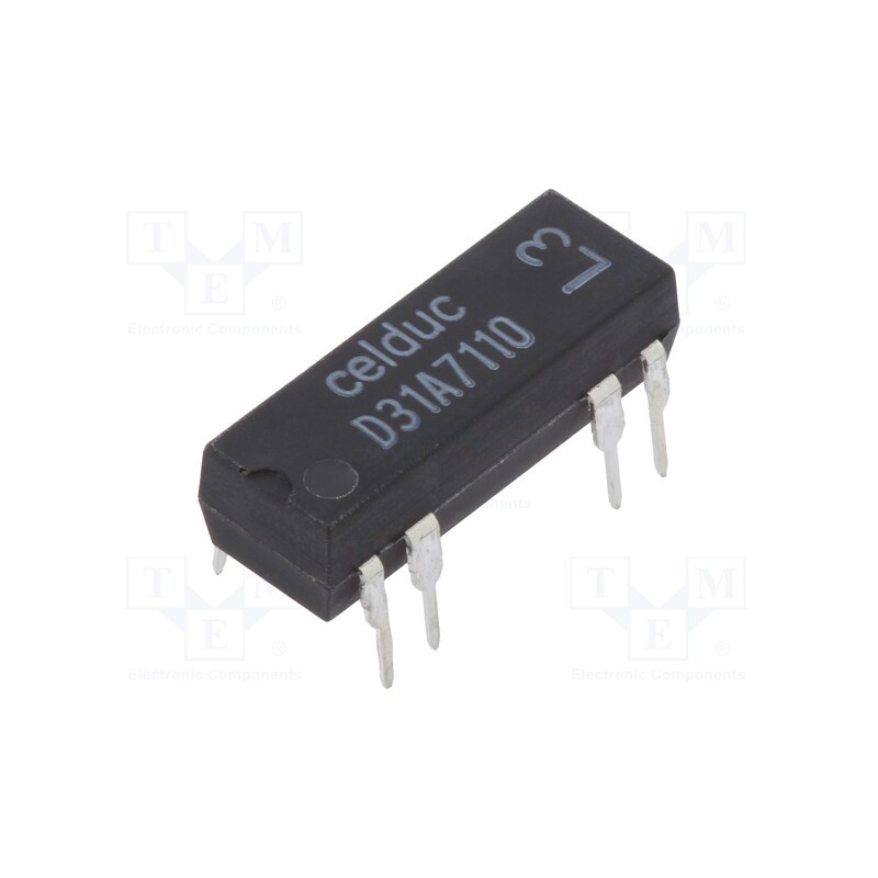 1 pcs x CELDUC - D31A7110 - Relay: reed switch, SPST-NO, Ucoil: 24VDC, 1A, max.100VDC, 10W, PCB