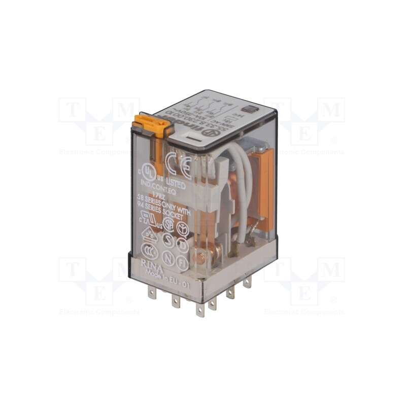 1 pcs x FINDER - 55.33.8.230.0010 - Relay: electromagnetic, 3PDT, Ucoil: 230VAC, Icontacts max: 20A