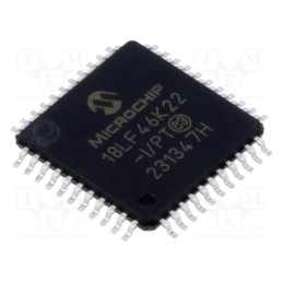 1 pcs x MICROCHIP TECHNOLOGY - PIC18LF46K22-I/PT - IC: PIC microcontroller, 64MHz, 1.8÷3.6VDC, SMD, TQFP44, PIC18