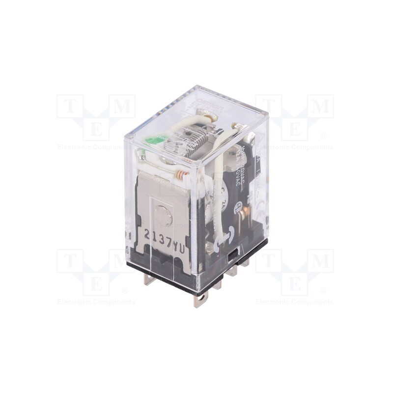 1 pcs x OMRON - LY2N-D2 24DC - Relay: electromagnetic, DPDT, Ucoil: 24VDC, Icontacts max: 10A