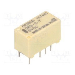 1 pcs x OMRON OCB - G6S-2-Y 5VDC - Relay: electromagnetic, DPDT, Ucoil: 5VDC, Icontacts max: 2A, PCB