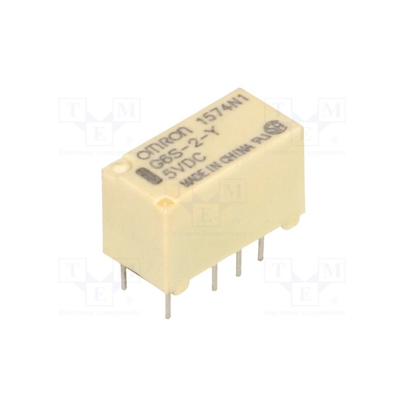 1 pcs x OMRON OCB - G6S-2-Y 5VDC - Relay: electromagnetic, DPDT, Ucoil: 5VDC, Icontacts max: 2A, PCB