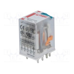 1 pcs x RELPOL - R4N-2014-23-1012-WT - Relay: electromagnetic, 4PDT, Ucoil: 12VDC, Icontacts max: 6A, 0.9W