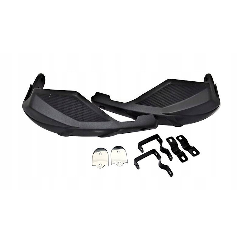Handbars, hand guards, quad atv, black carbon