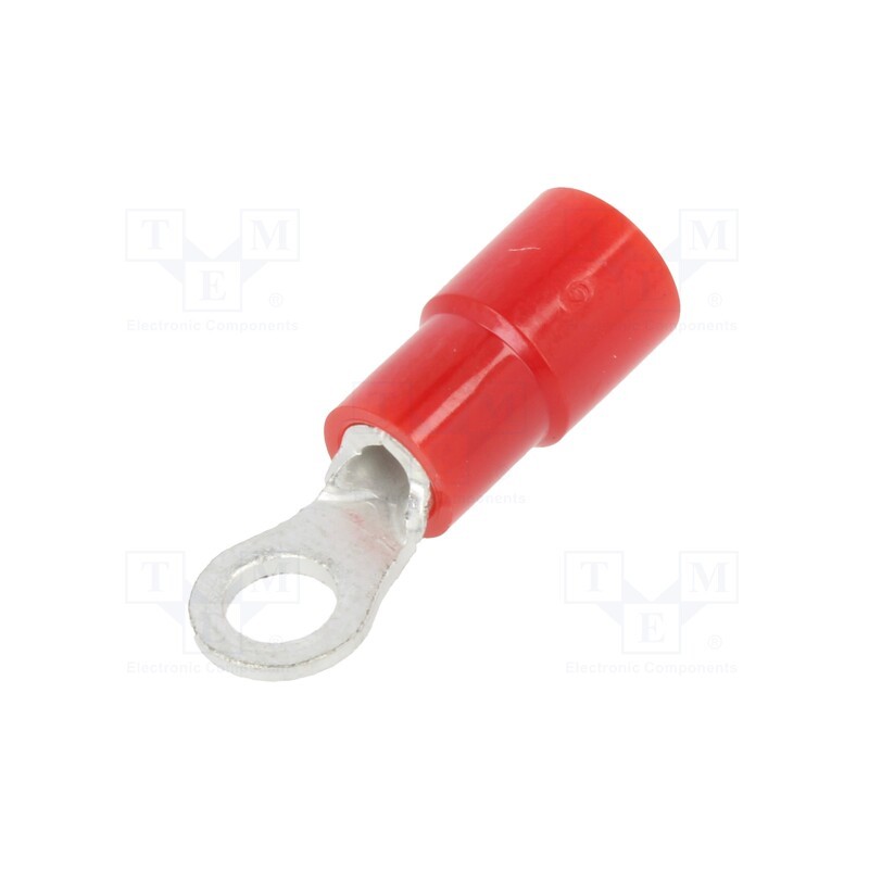 10 pcs x NICHIFU - TMEX 1.25-3-RED - Tip: ring, M3, Ø: 3.2mm, 0.3÷1.65mm2, crimped, for cable, insulated