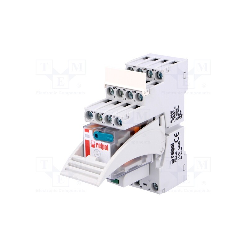 1 set x RELPOL - PIR4-024DC-00LD - Relay: interface, 4PDT, Ucoil: 24VDC, 6A, 6A/250VAC, 6A/24VDC