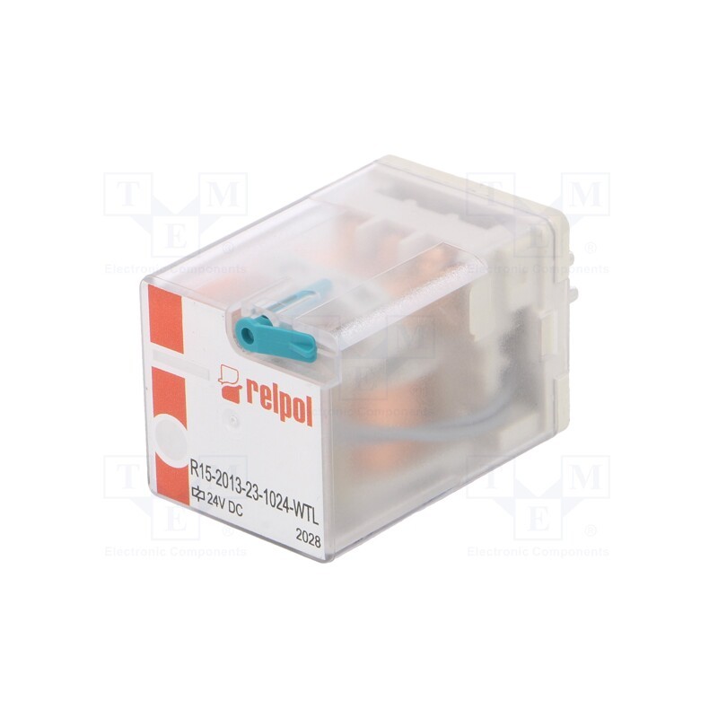 1 pcs x RELPOL - R15-2013-23-1024-WTL - Relay: electromagnetic, 3PDT, Ucoil: 24VDC, Icontacts max: 20A