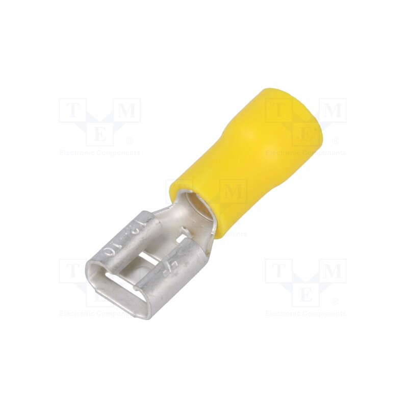 10 pcs x NINIGI - ST-005/Y - Terminal: flat, 6.3mm, 0.8mm, female, 4÷6mm2, crimped, for cable