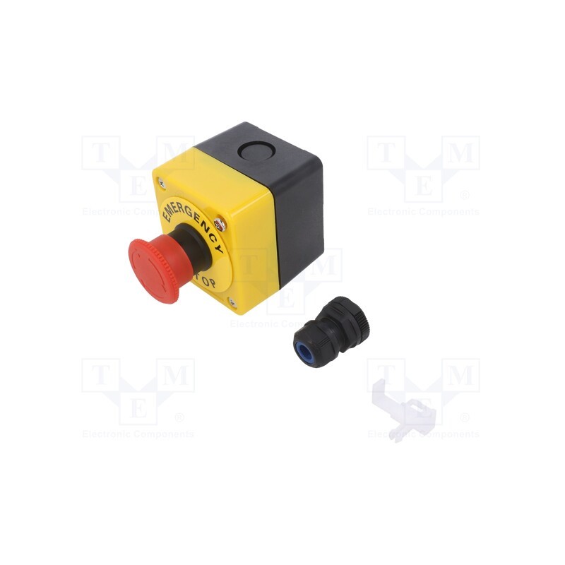 1 pcs x OMRON - A22E-M-11B - Control station, Stabl.pos: 2, NC + NO, red, none, IP65, mushroom