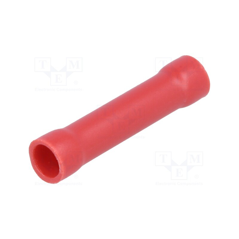 10 pcs x NINIGI - ST-065/R - Tip: butt splice, insulated, brass, 0.5÷1.5mm2, tinned, crimped