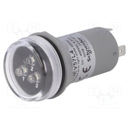 1 pcs x SCHNEIDER ELECTRIC - XB5EV57L4 - Voltage indicator, 30mm, Harmony XB5, -30÷70°C, IP55, white, 30mm
