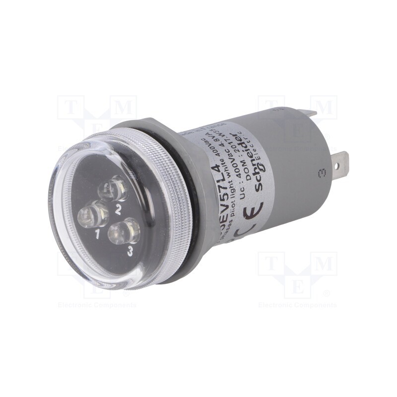 1 pcs x SCHNEIDER ELECTRIC - XB5EV57L4 - Voltage indicator, 30mm, Harmony XB5, -30÷70°C, IP55, white, 30mm