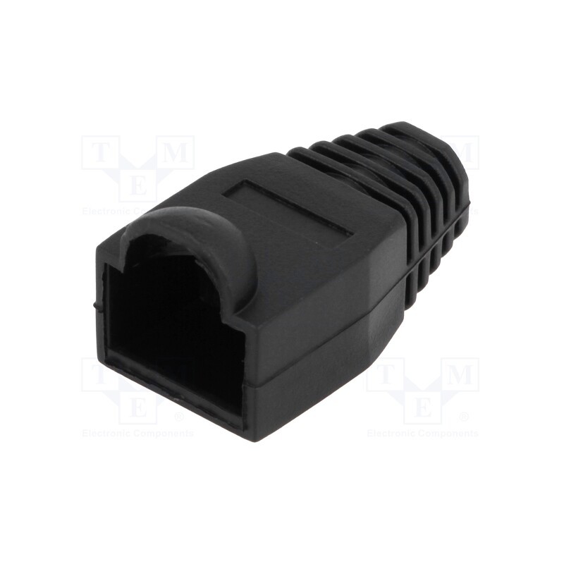 10 pcs x CONNFLY - DS1124-03-PB - RJ45 plug boot, 6.5mm, black