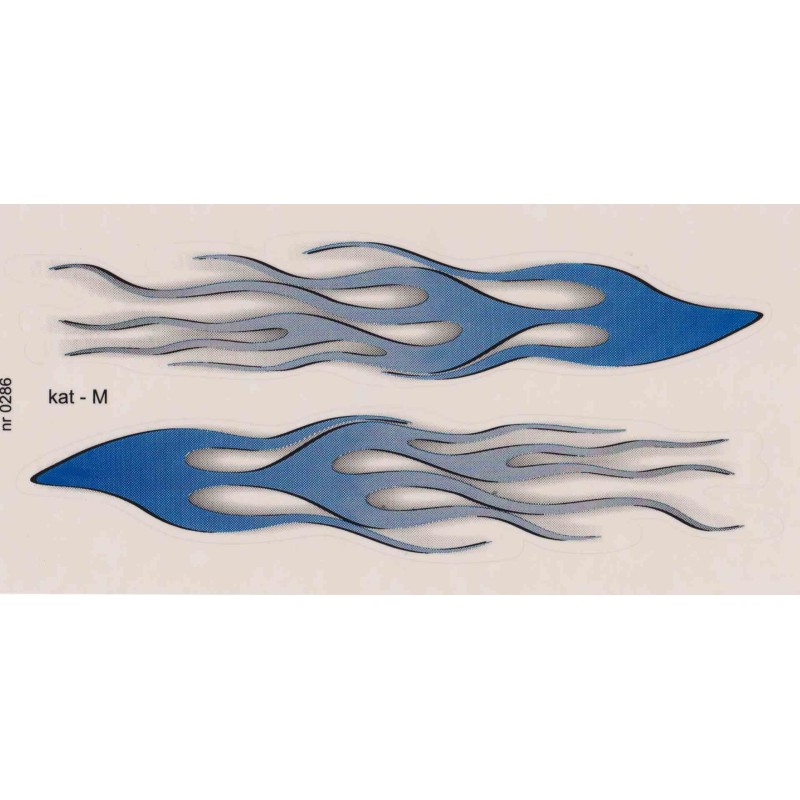 Blue flames sticker, category M 0286, 220x110mm