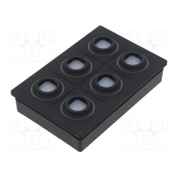 1 pcs x EAO - 09-0075.3132 - Keypad: plastic, LED, Rcont max: 10000mΩ, 6.5N, -40÷85°C, 09