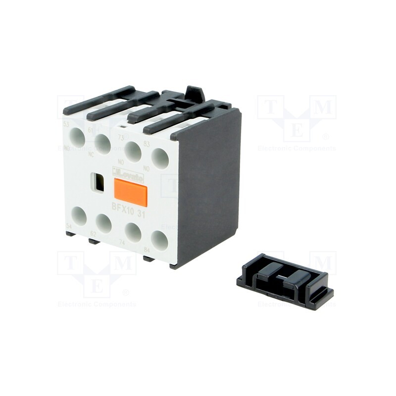 1 pcs x LOVATO ELECTRIC - BFX1031 - Auxiliary contacts, Series: BF, Leads: screw terminals, front
