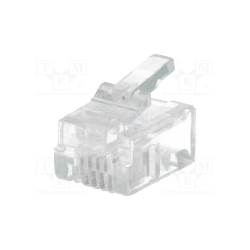 10 pcs x LUMBERG - P 127 - Plug, RJ14, PIN: 4, unshielded, gold-plated, Layout: 6p4c, 26AWG