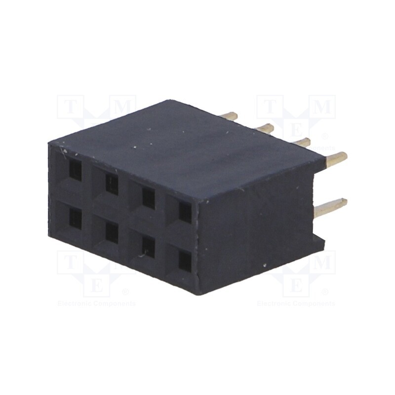 10 pcs x CONNFLY - DS1023-2*4S21 - Socket, pin strips, female, PIN: 8, straight, 2.54mm, THT, 2x4, 3A
