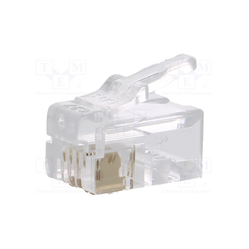 10 pcs x LUMBERG - P 126 - Plug, RJ10, PIN: 4, unshielded, gold-plated, Layout: 4p4c, 26AWG