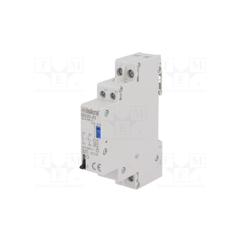 1 pcs x ISKRA - 30.070.024 - Relay: installation, bistable,impulse, NO x2, Ucoil: 230VAC, 20A