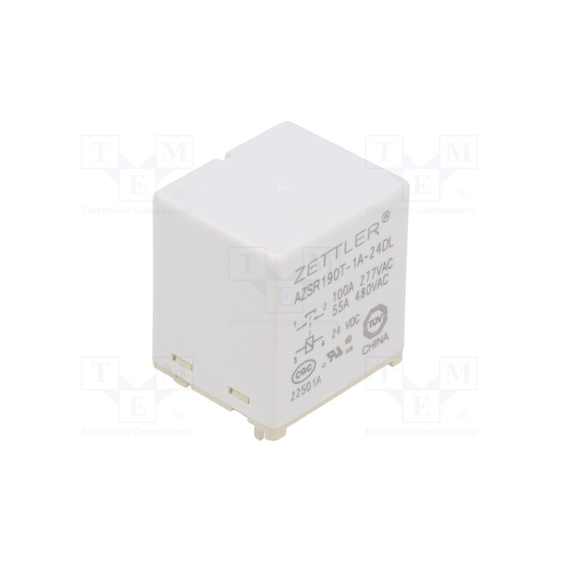 1 pcs x ZETTLER - AZSR190T-1A-24DL - Relay: electromagnetic power, SPST-NO, Ucoil: 24VDC, 100A, PCB