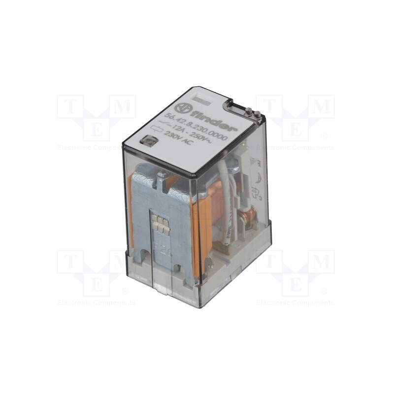 1 pcs x FINDER - 56.42.8.230.0000 - Relay: electromagnetic, DPDT, Ucoil: 230VAC, Icontacts max: 20A