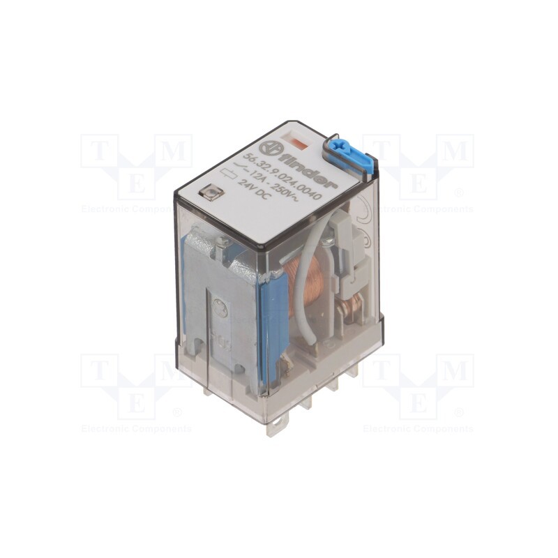 1 pcs x FINDER - 56.32.9.024.0040 - Relay: electromagnetic, DPDT, Ucoil: 24VDC, Icontacts max: 20A
