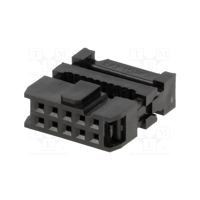 10 pcs x CONNFLY - DS1016-10MA2BB - Plug, IDC, female, PIN: 10, with cable clamp, IDC, for ribbon cable