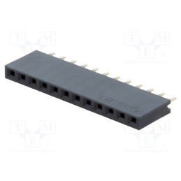 10 pcs x CONNFLY - DS1023-1*12S21 - Socket, pin strips, female, PIN: 12, straight, 2.54mm, THT, 1x12