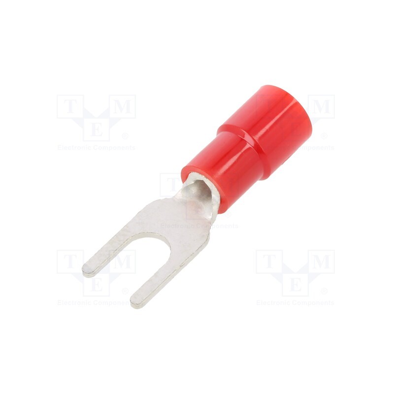10 pcs x NICHIFU - TMEX 1.25Y-3L-RED - Tip: fork, M3, Ø: 3.2mm, 0.3÷1.65mm2, crimped, for cable, insulated