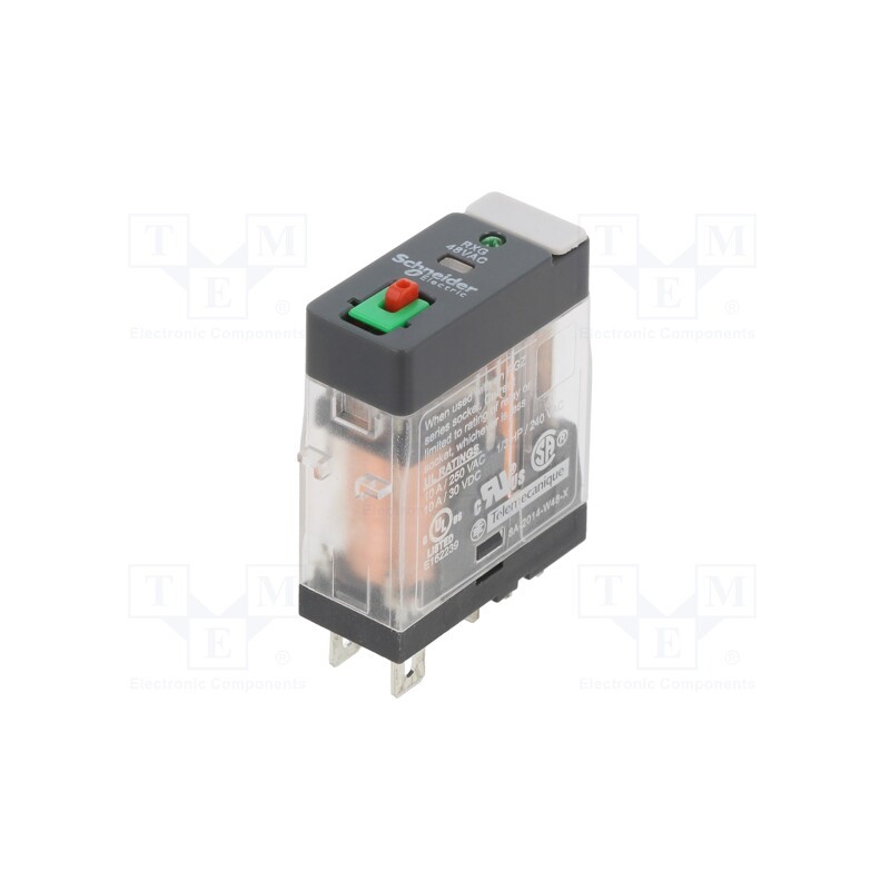 1 pcs x SCHNEIDER ELECTRIC - RXG12E7 - Relay: electromagnetic, SPDT, Ucoil: 48VAC, 10A, 10A/250VAC, socket