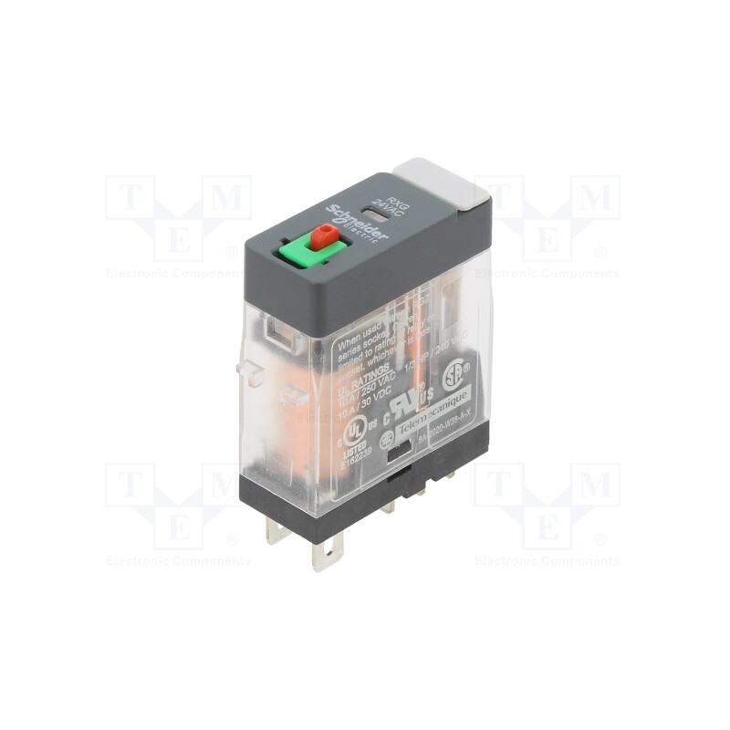 1 pcs x SCHNEIDER ELECTRIC - RXG11B7 - Relay: electromagnetic, SPDT, Ucoil: 24VAC, 10A, 10A/250VAC, socket