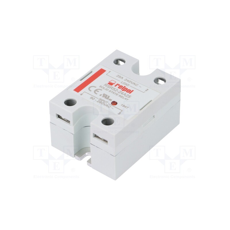 1 pcs x RELPOL - RSR52-24A25 - Relay: solid state, Ucntrl: 90÷280VAC, 25A, 48÷280VAC, -30÷80°C