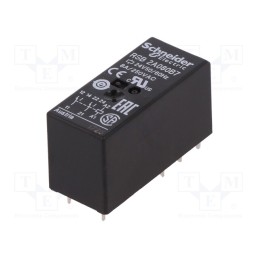 1 pcs x SCHNEIDER ELECTRIC - RSB2A080B7 - Relay: electromagnetic, DPDT, Ucoil: 24VAC, 8A, 8A/250VAC, 8A/28VDC