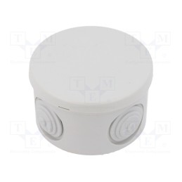1 pcs x PCE - EP048 - Enclosure: junction box, Ø: 84mm, Z: 50mm, light grey