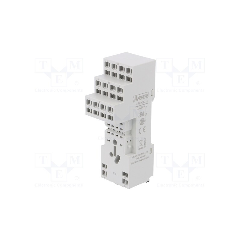 1 pcs x LOVATO ELECTRIC - HR6XS21S - Socket, PIN: 8, 10A, 250VAC, for DIN rail mounting, Series: HR60