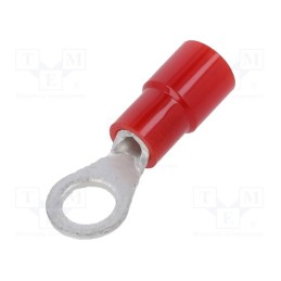 10 pcs x NICHIFU - TMEX 1.25-4M-RED - Tip: ring, M4, Ø: 4.3mm, 0.3÷1.65mm2, crimped, for cable, insulated