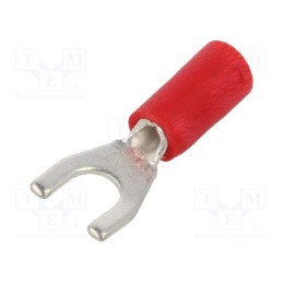 10 pcs x ERGOM - E09KO-02030400400 - Tip: fork, M4, 0.5÷1mm2, crimped, for cable, insulated, tinned, red