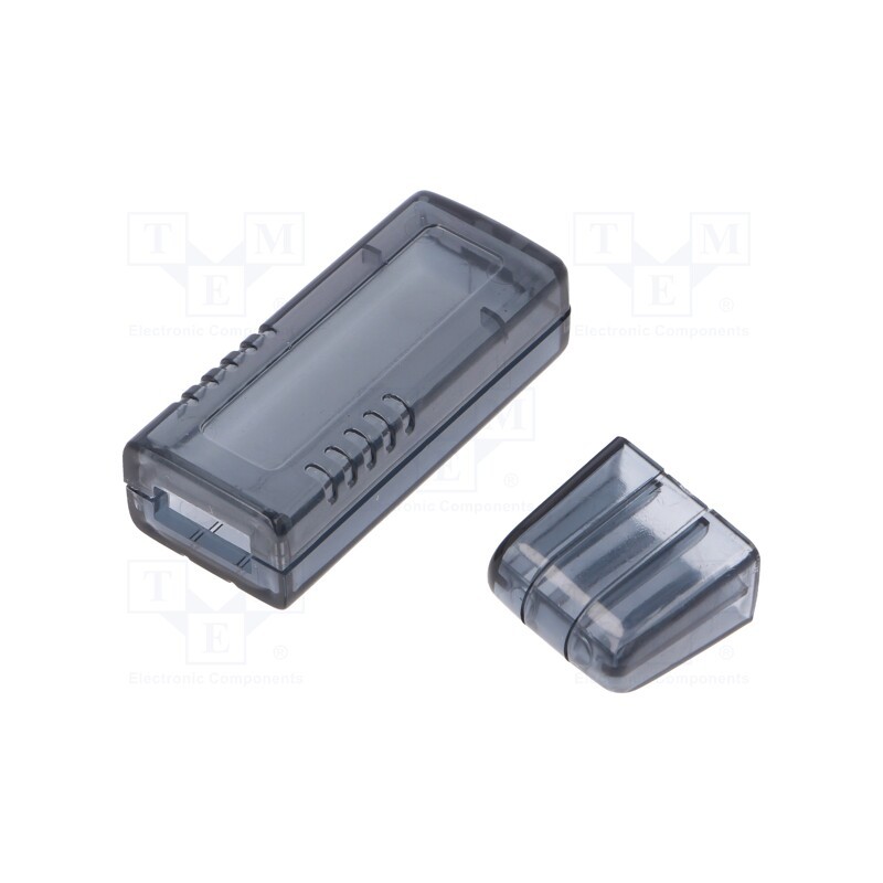 1 pcs x MASZCZYK - KM-205-TR-S - Enclosure: for USB, X: 20mm, Y: 66mm, Z: 12mm, ABS, snap fastener