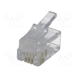 10 pcs x NINIGI - RJ9W - Plug, RJ9, PIN: 4, Layout: 4p4c, for cable, IDC,crimped