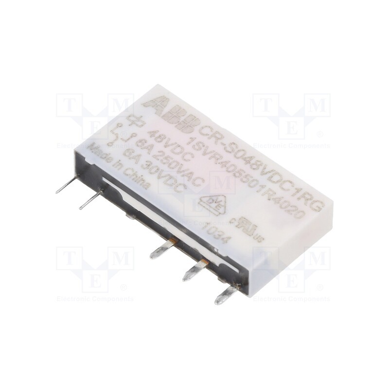 1 pcs x ABB - 1SVR405501R4020 - Relay: miniature, SPDT, Ucoil: 48VDC, socket,THT, Series: CR-S